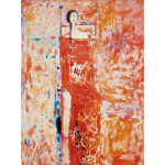 Sitzende in Rot-Rosa 2013 / Ölfarbe auf Leinwand / 60x80 cm
